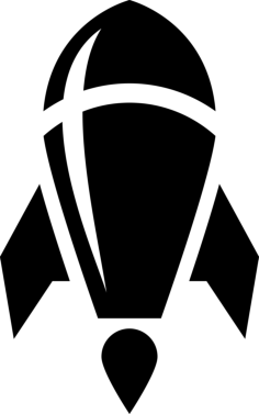 Rocket Ship With Flame Sticker Outline Svg File, Free Vectors File